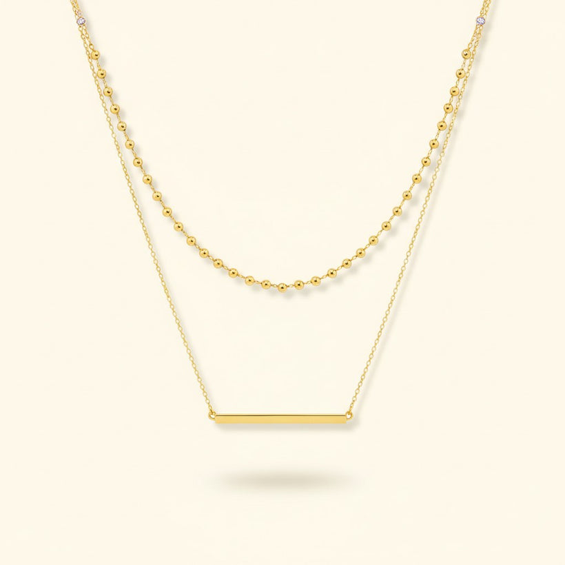 Noor Layered Gold Necklace — BIS-hallmarked, Vivana by Kalash Jewellers