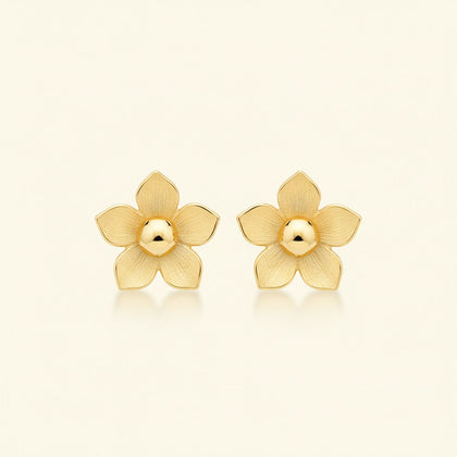 Petal Bloom Gold Stud Earrings