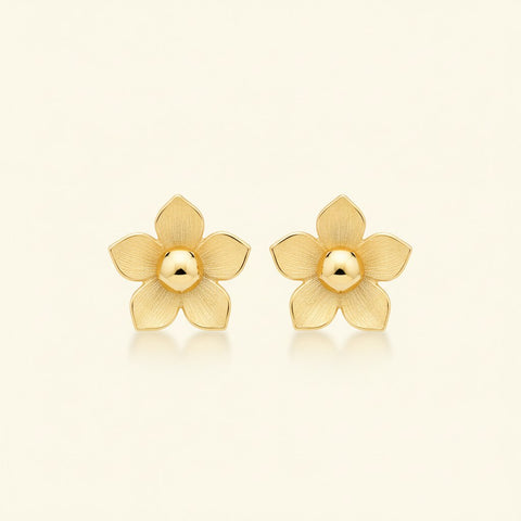 Petal Bloom Gold Stud Earrings