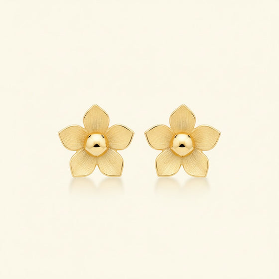 Petal Bloom Gold Stud Earrings