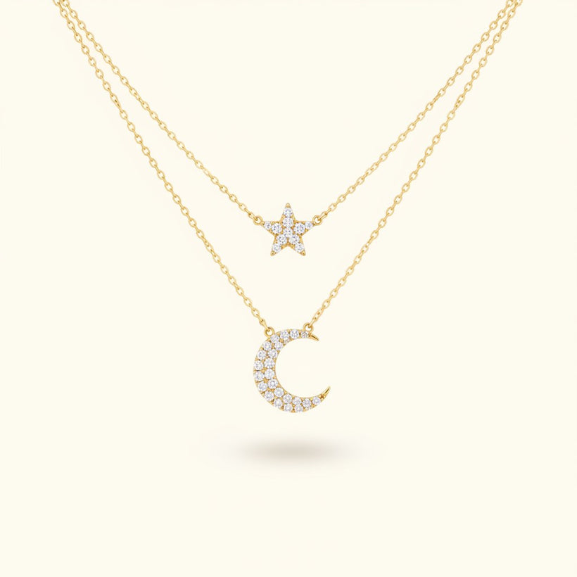 Celestial Layer Gold Necklace — BIS-hallmarked, Vivana by Kalash Jewellers